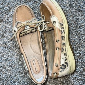 Women’s Size 8 Sequin Cheetah Print Sperry Shoes
